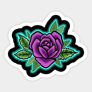 purple heart shaped rose Sticker